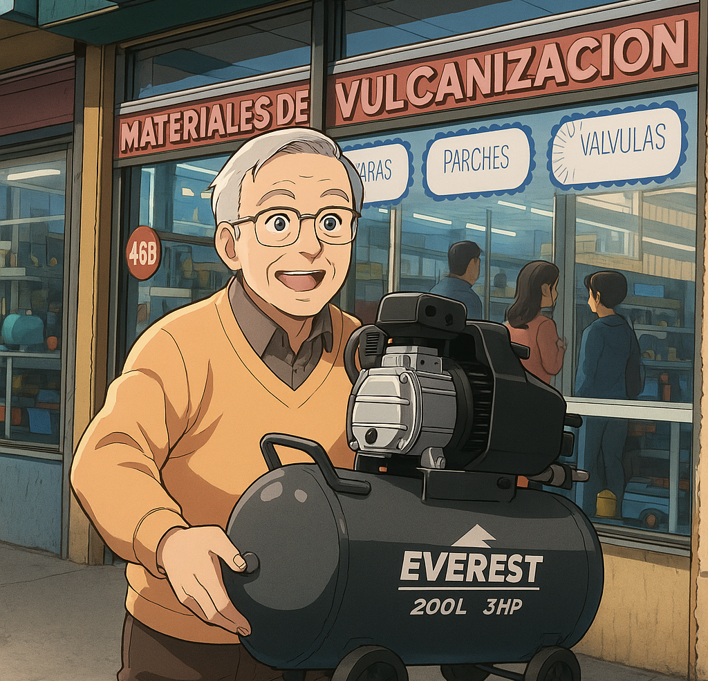 Cliente comprando compresor